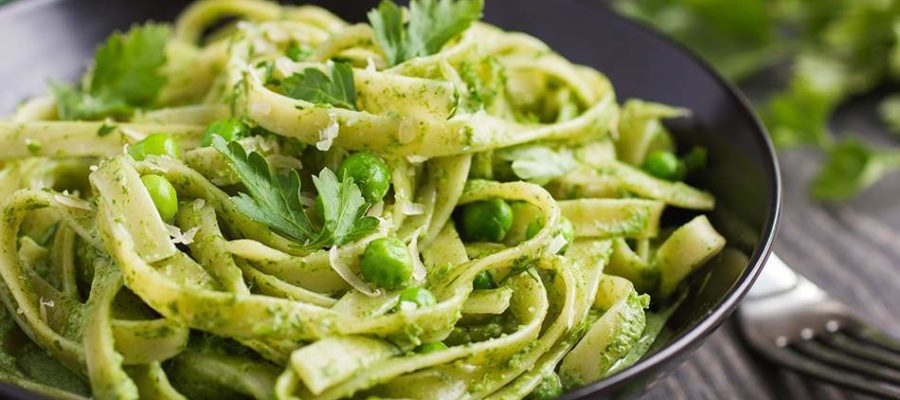 Espaguetis con carbonara chlorella